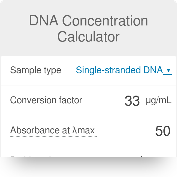 DNA Concentration Calculator