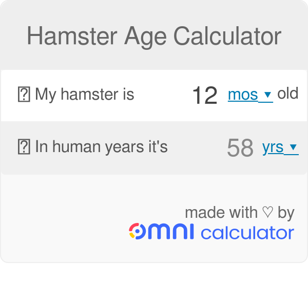 Hamster Years to Human Years