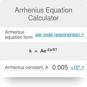 arrhenius equation calculator