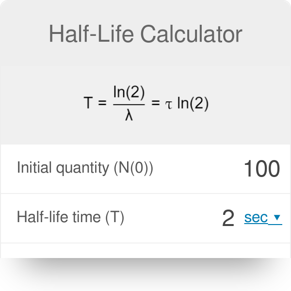 half life chemistry formula