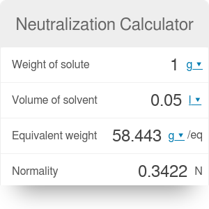 Neutralization Calculator - Omni