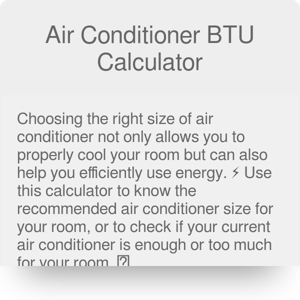 window air conditioner btu calculator