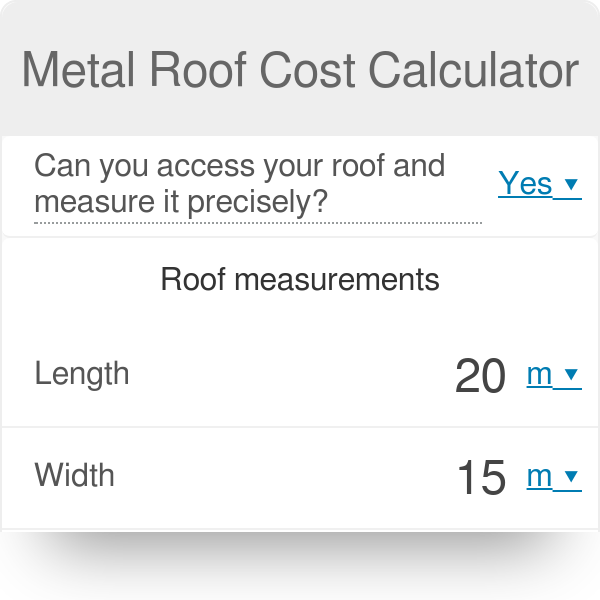 Metal Roof Cost Calculator