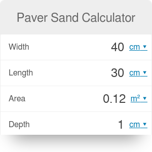 sand paver calculator construction