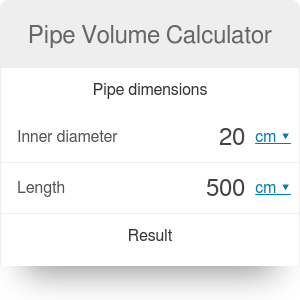 Copper Pipe Volume Chart