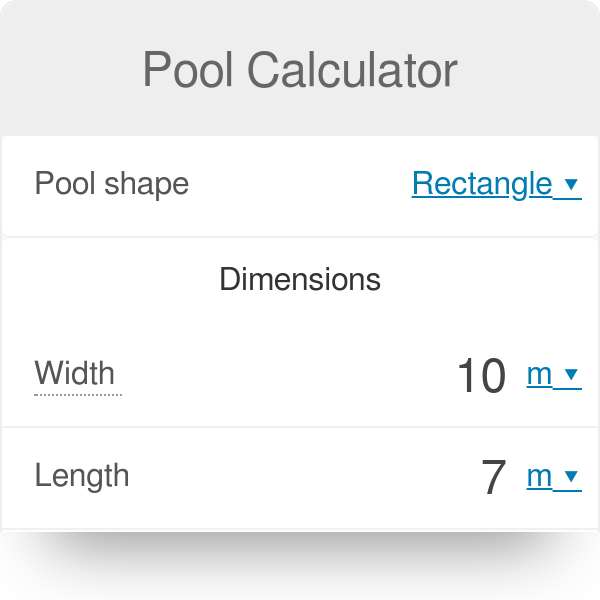 Swimming Pool Water Capacity Chart