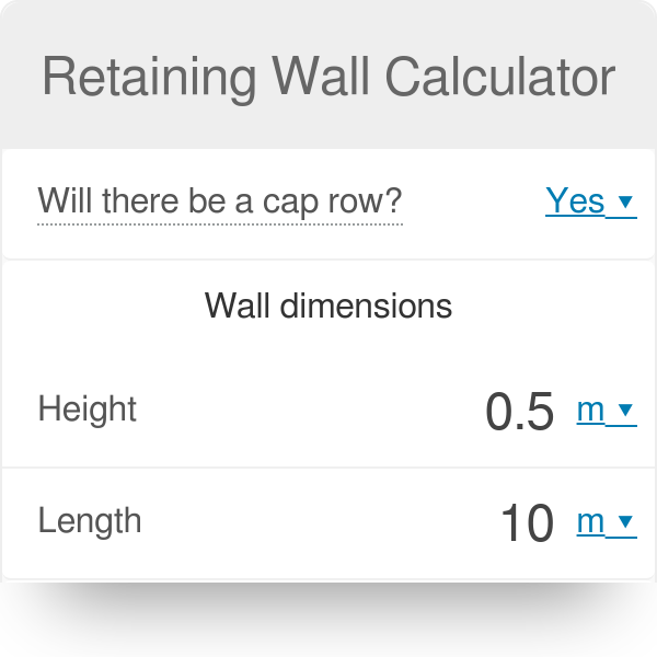 Retaining Wall Calculator - Wall Construction Material Calculator
