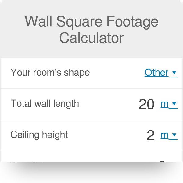 Wall Square Footage Calculator - Wall Sq Ft Calc