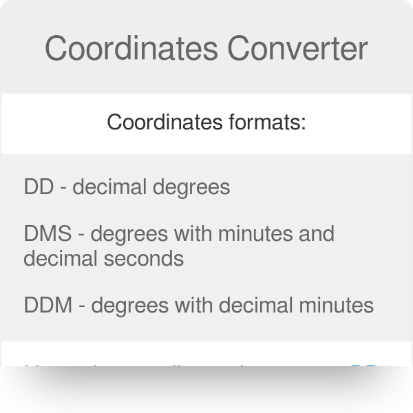 Coordinates Converter | and