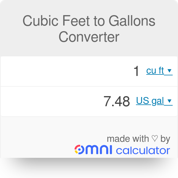 Cubic Feet To Gallons@2 