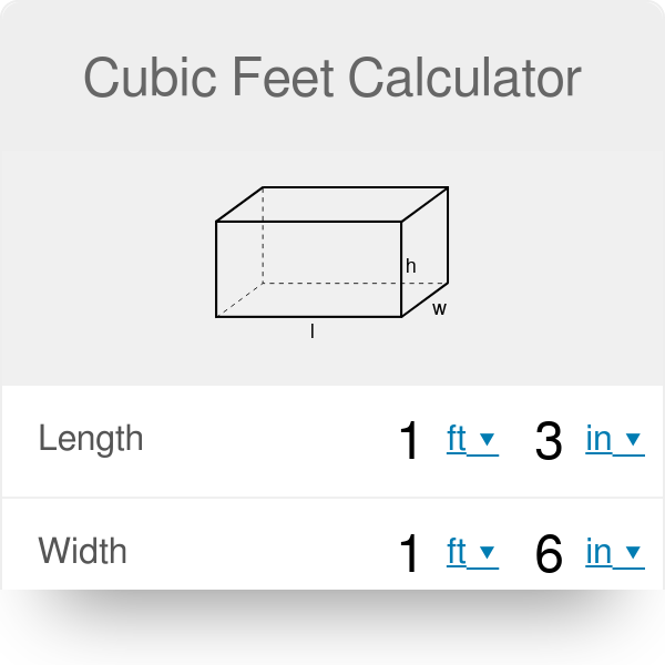 Cubic Feet Calculator | Cubic Feet from Inches