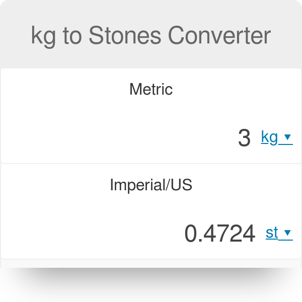 9 kg in store stones and pounds