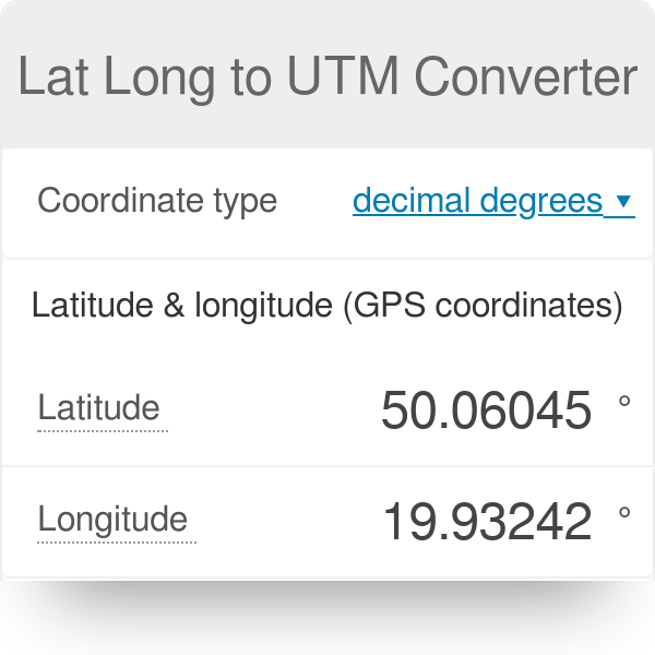 degrees to utm coordinate converter