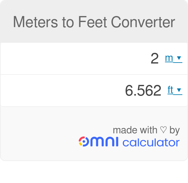 diagonaal Uitvoerbaar Weigering Meters to Feet Converter