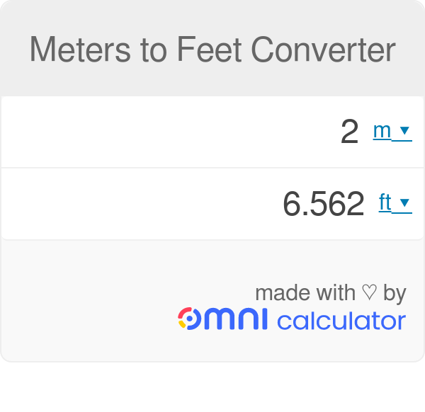 Meter to outlet feet calculation