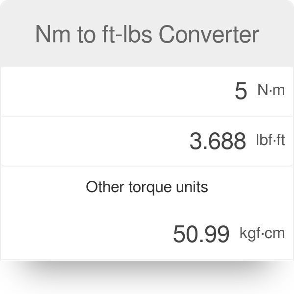 Vooruitgang verkoopplan Materialisme Nm to ft-lbs Converter | Torque Units Conversion