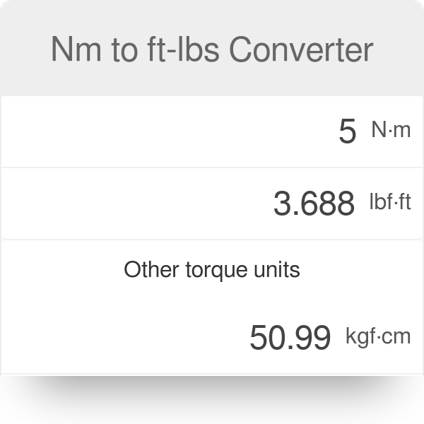 Torque Conversion Table Brokeasshome