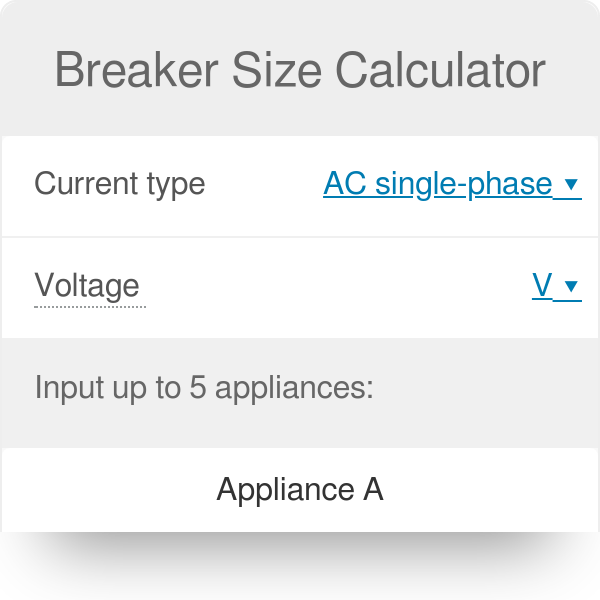 refrigerator circuit breaker size