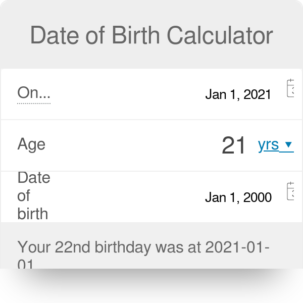 Date Of Birth Calculator