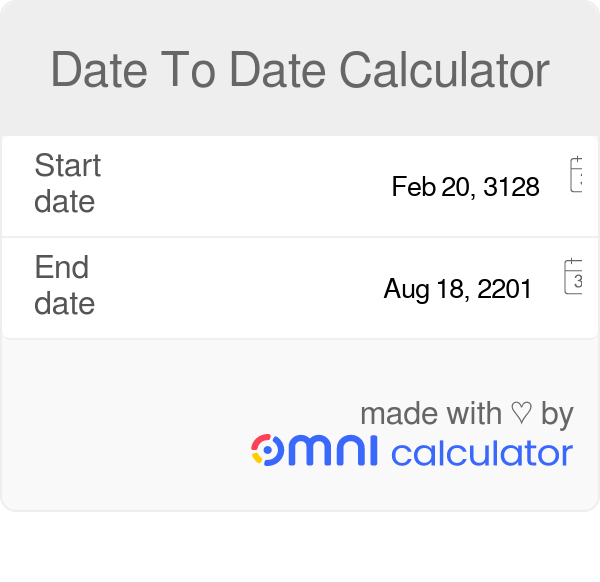 Date To Date Calculator In Excel Formula