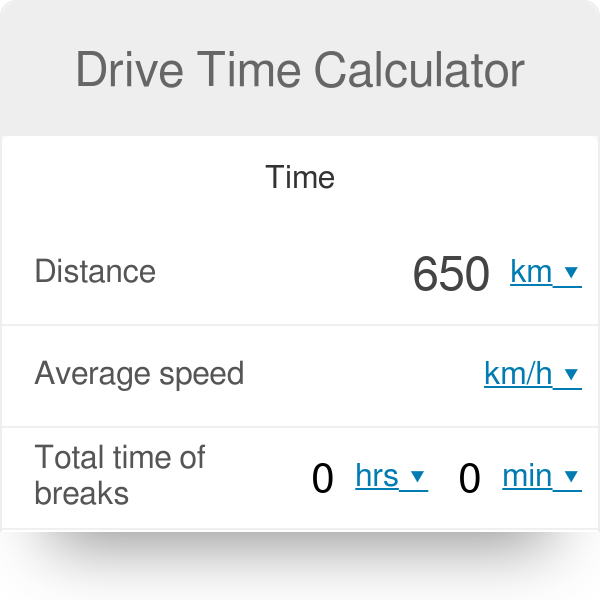Calculator for driving distance