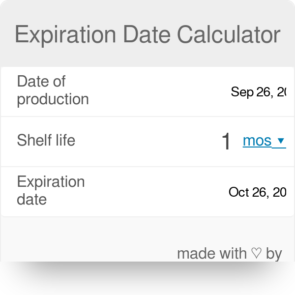 Expiration Date Calculator