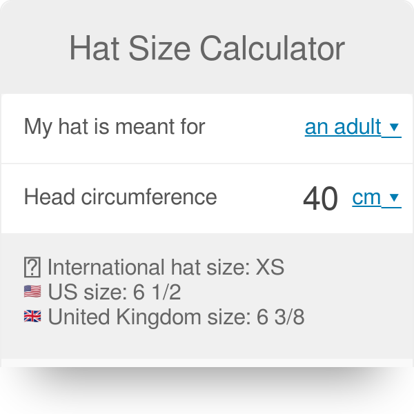 Determining your hat size, head circumference.