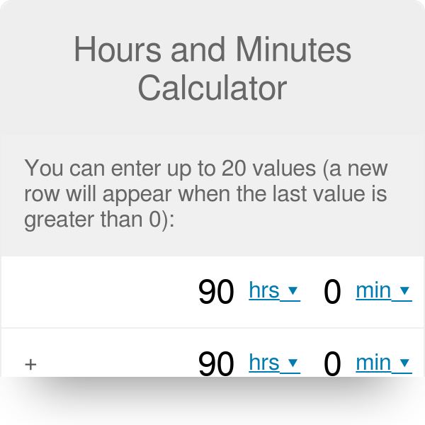 Date Time Hours And Minutes Calculator