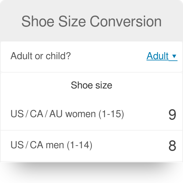 Shoe Size Conversion