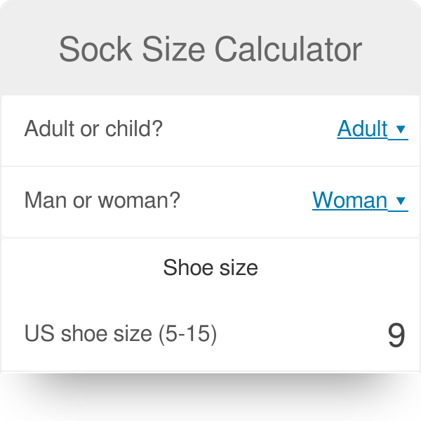 Sock | Sock Sizes Charts