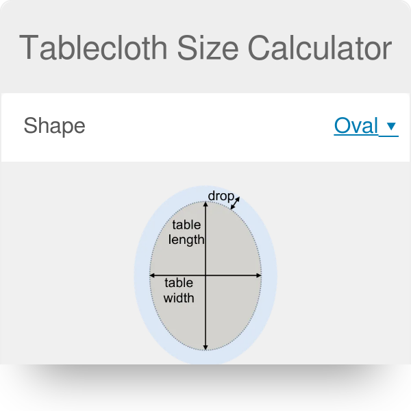 Tablecloth Size Calculator Find The, What Size Tablecloth Do I Need For An Oblong Table