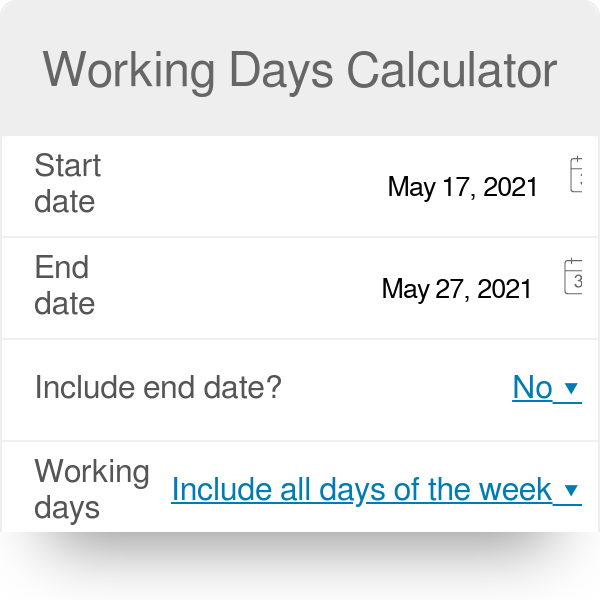 Working Days Calculator