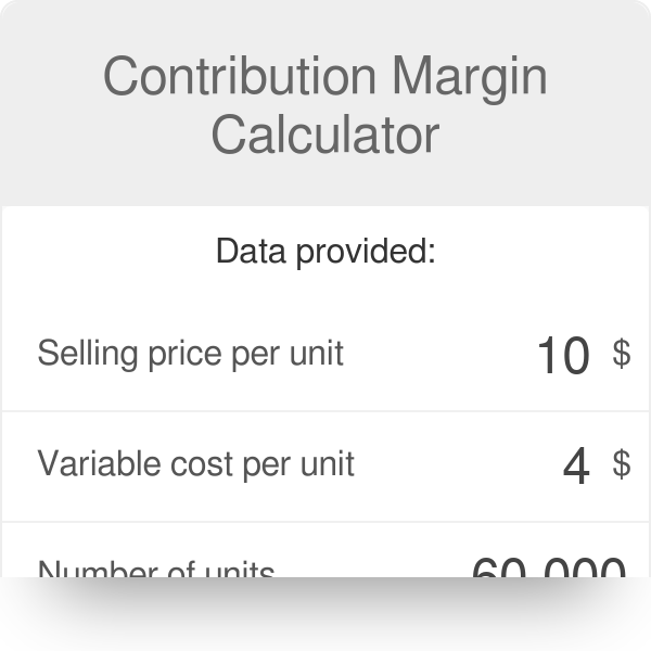 contribution per unit calculator