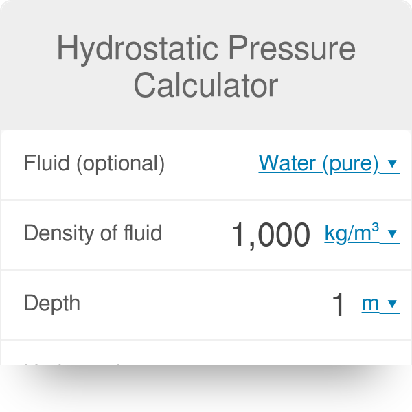 hydrostatic pressure ocean
