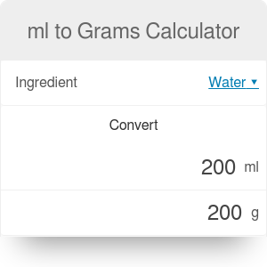 ml to grams chemistry calculator