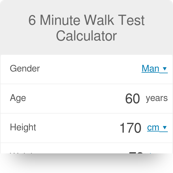 Esperar Conclusión Trágico 6 Minute Walk Test Calculator