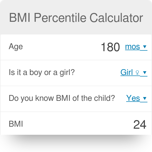 bmi percentile children calculator