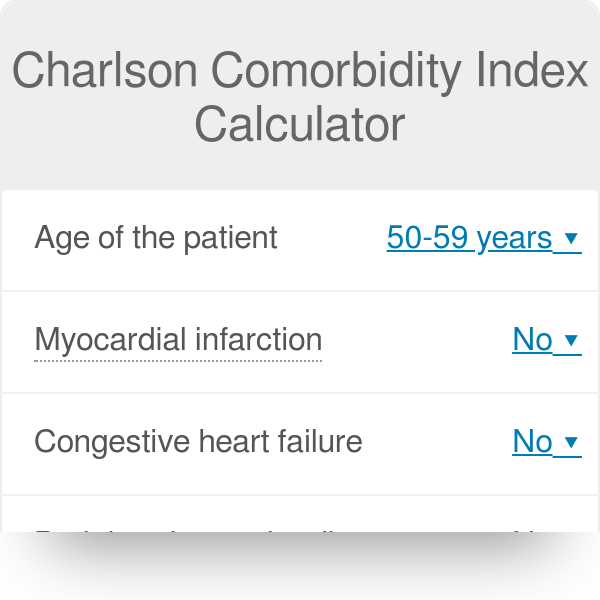 Serafín preferir meditación Charlson Comorbidity Index Calculator