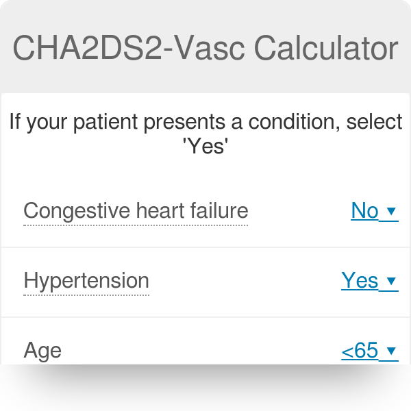 CHA2DS2-Vasc Calculator - Stroke Risk Factors
