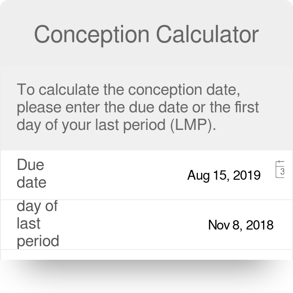 Best date pregnancy from conception calculator weeks 2019