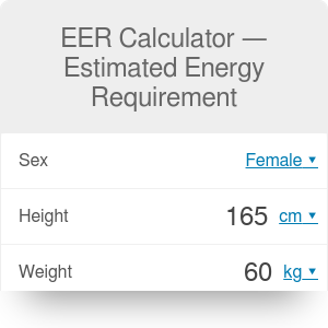 Eer Calculator Estimated Energy Requirement Calculator Calculator | My ...