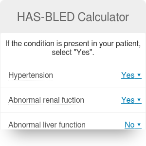 HAS-BLED Calculator - Major Bleeding Risk - Omni