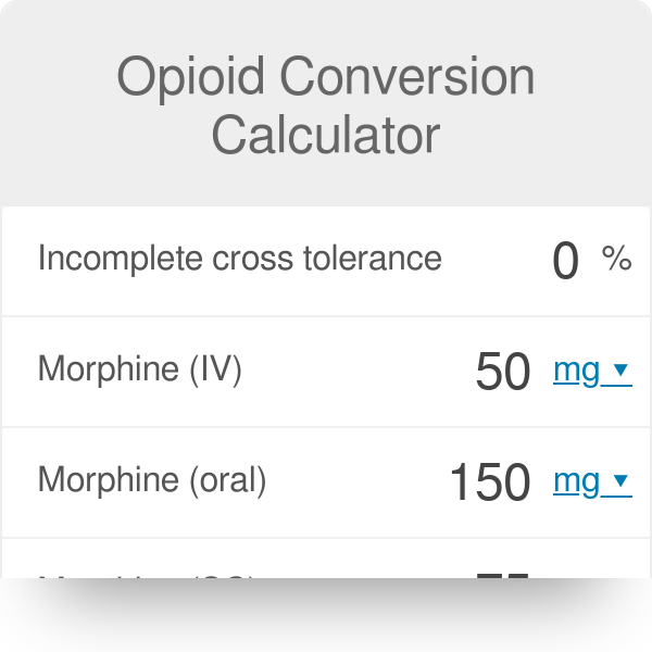 Opioid Converter - Morphine Equivalent Calculator - Omni