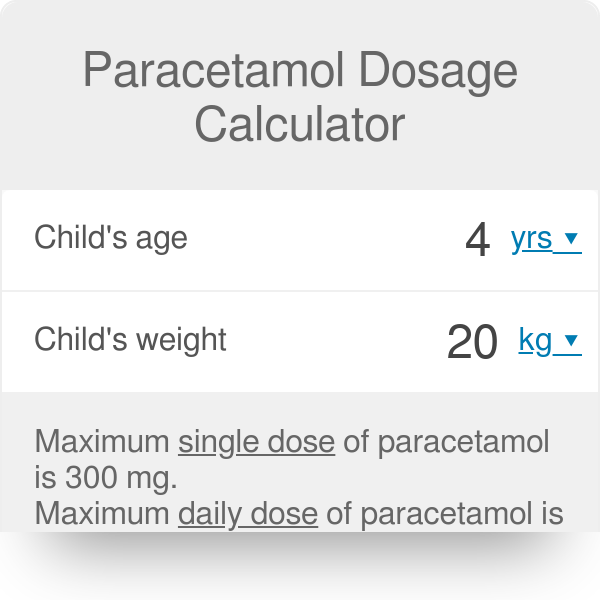 Paracetamol Dosage Calculator - Omni