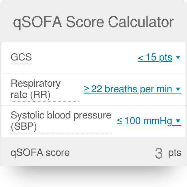 Categorie Reusachtig timer qSOFA Score Calculator | Formula | Definition