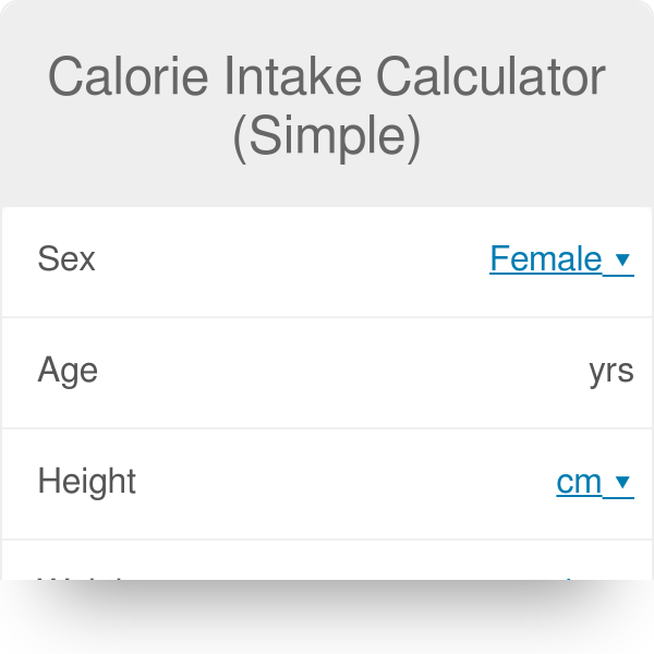 Calorie Intake Calculator Simple Omni
