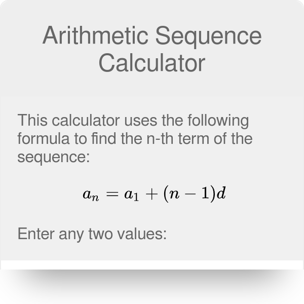 Arithmetic Sequence Calculator | Formula