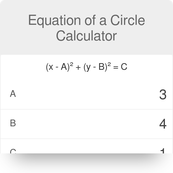 Equation Of A Circle Calculator Omni