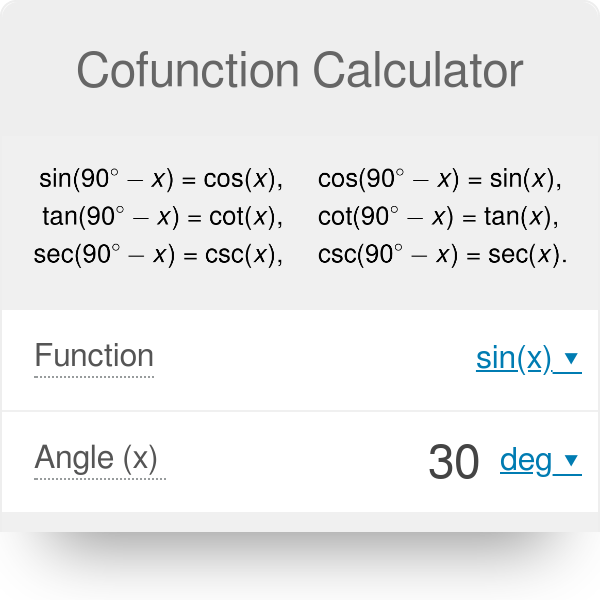 Cofunction Calculator