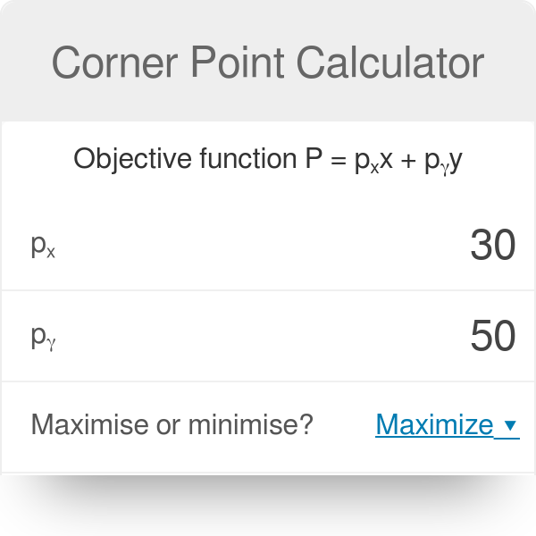 Corner Point Calculator| Linear Programming